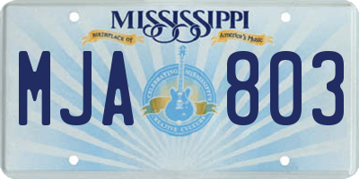 MS license plate MJA803