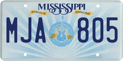 MS license plate MJA805