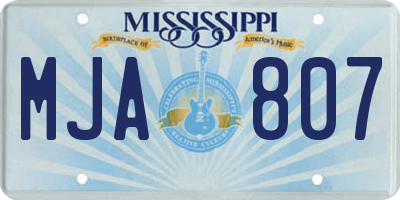 MS license plate MJA807