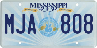 MS license plate MJA808
