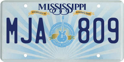 MS license plate MJA809