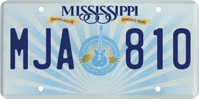 MS license plate MJA810