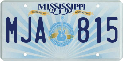 MS license plate MJA815