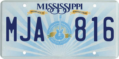 MS license plate MJA816