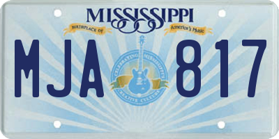 MS license plate MJA817