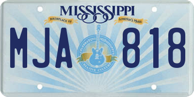 MS license plate MJA818