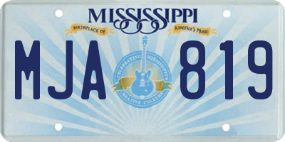 MS license plate MJA819