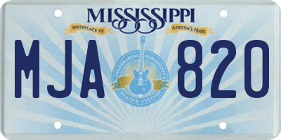 MS license plate MJA820