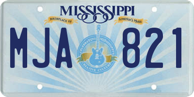 MS license plate MJA821