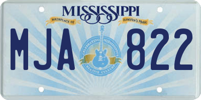 MS license plate MJA822