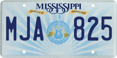 MS license plate MJA825