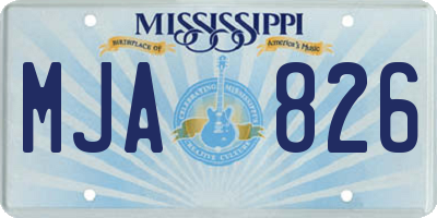 MS license plate MJA826