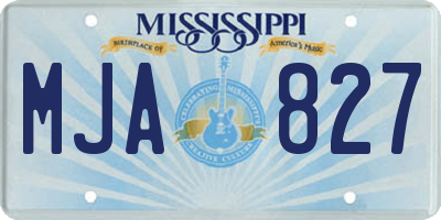 MS license plate MJA827