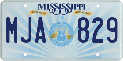MS license plate MJA829