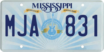 MS license plate MJA831