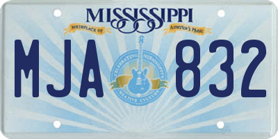 MS license plate MJA832