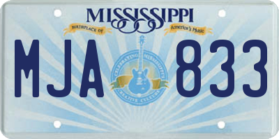 MS license plate MJA833