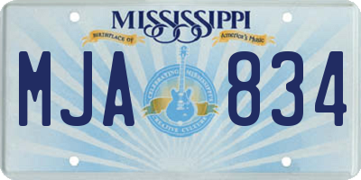 MS license plate MJA834