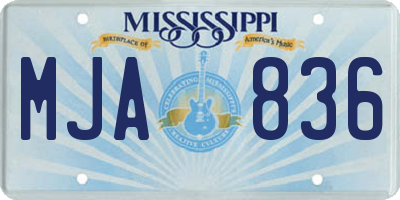 MS license plate MJA836