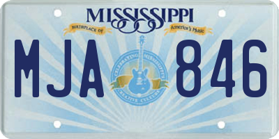 MS license plate MJA846
