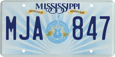 MS license plate MJA847