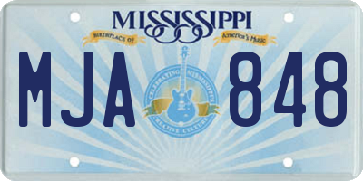MS license plate MJA848