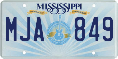 MS license plate MJA849