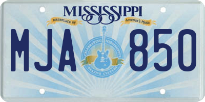 MS license plate MJA850