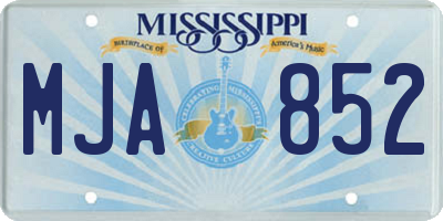 MS license plate MJA852