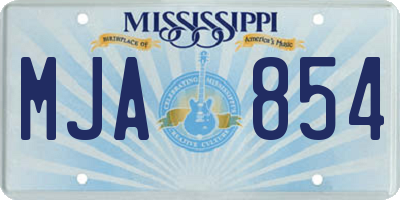 MS license plate MJA854