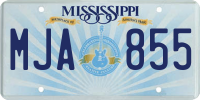 MS license plate MJA855