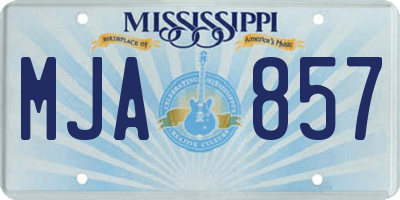 MS license plate MJA857