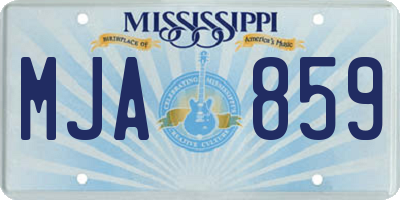 MS license plate MJA859