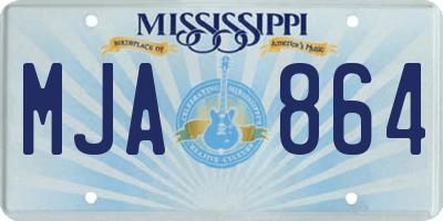 MS license plate MJA864