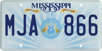 MS license plate MJA866