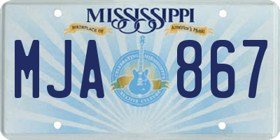 MS license plate MJA867