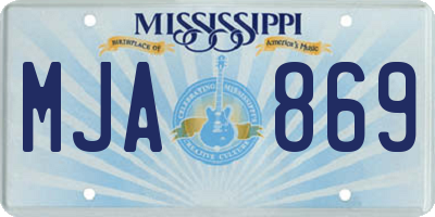 MS license plate MJA869