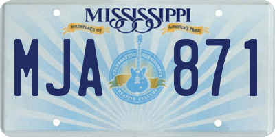 MS license plate MJA871