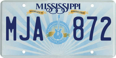 MS license plate MJA872