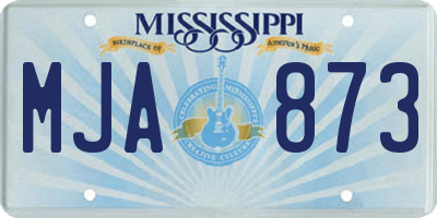 MS license plate MJA873