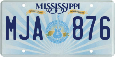 MS license plate MJA876