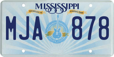 MS license plate MJA878