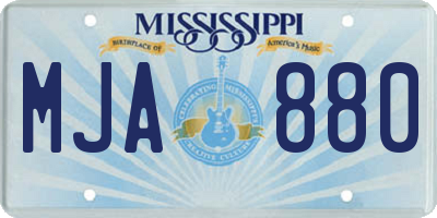 MS license plate MJA880