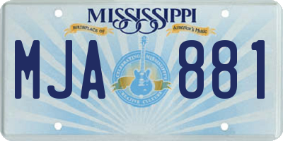 MS license plate MJA881