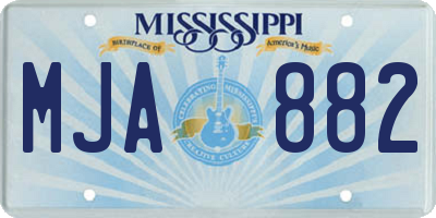 MS license plate MJA882