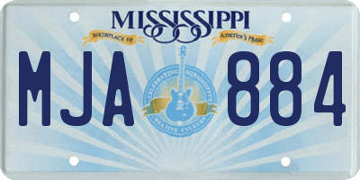 MS license plate MJA884