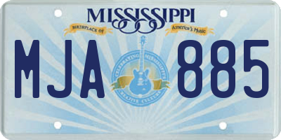 MS license plate MJA885