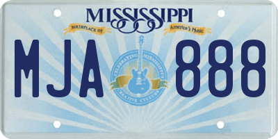 MS license plate MJA888