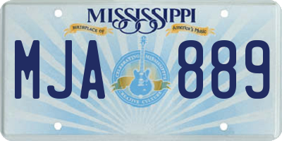 MS license plate MJA889
