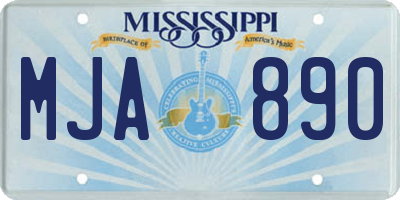MS license plate MJA890